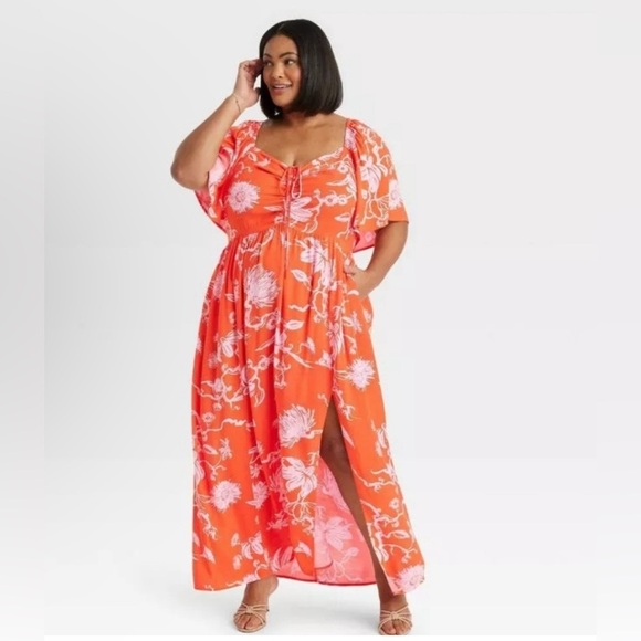 Ava & Viv Flutter Short Sleeve Dress Size XXL - Picture 2 of 6